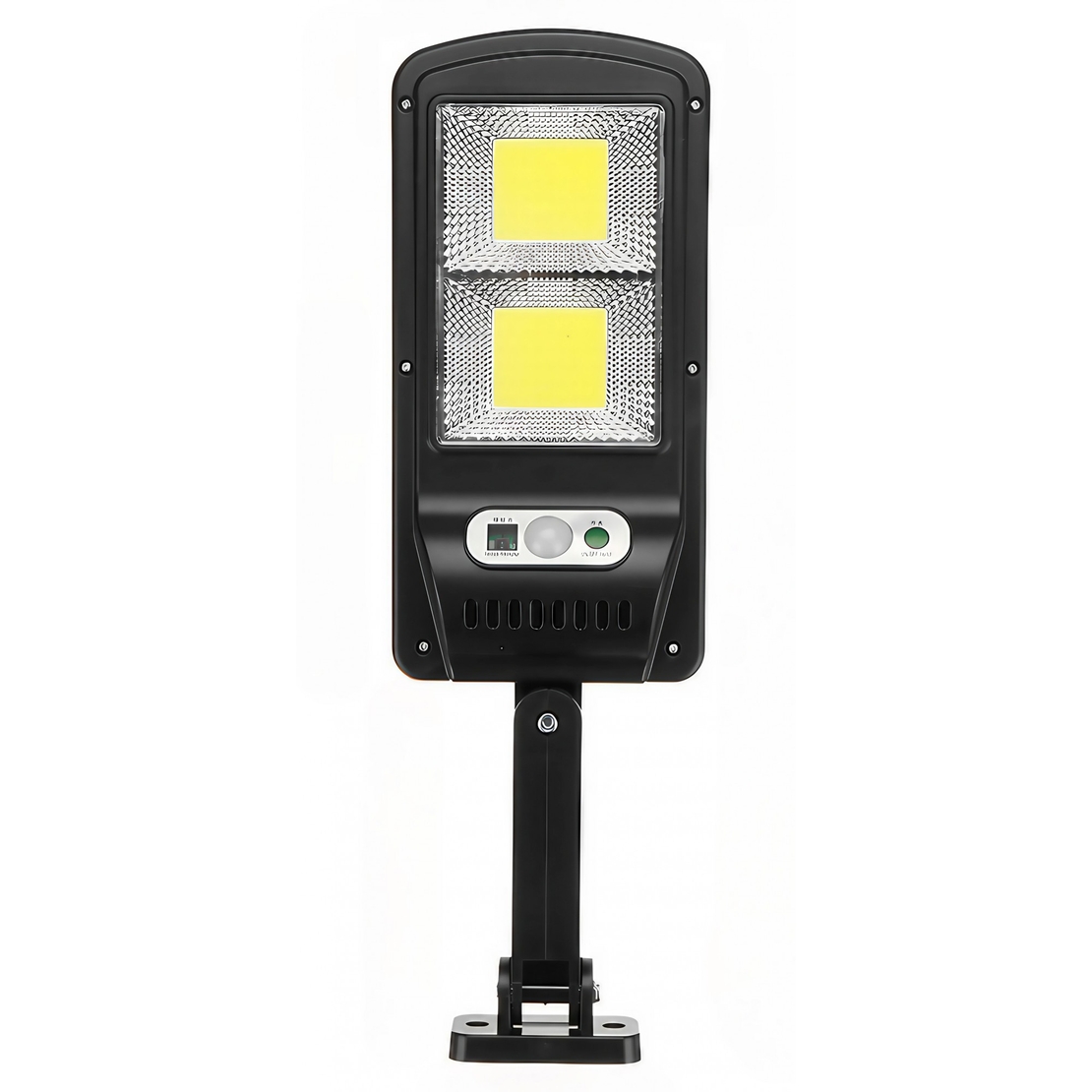 Lampă stradală solară Flippy, cu telecomandă, 36 cm x 11.5 cm, 108 COB LED, 2592 Lumeni, 21.6 W - echivalent 172 W bec incadescent, IP65, Senzor de Miscare, Senzor de Lumina, 2 Grile, Alb Rece