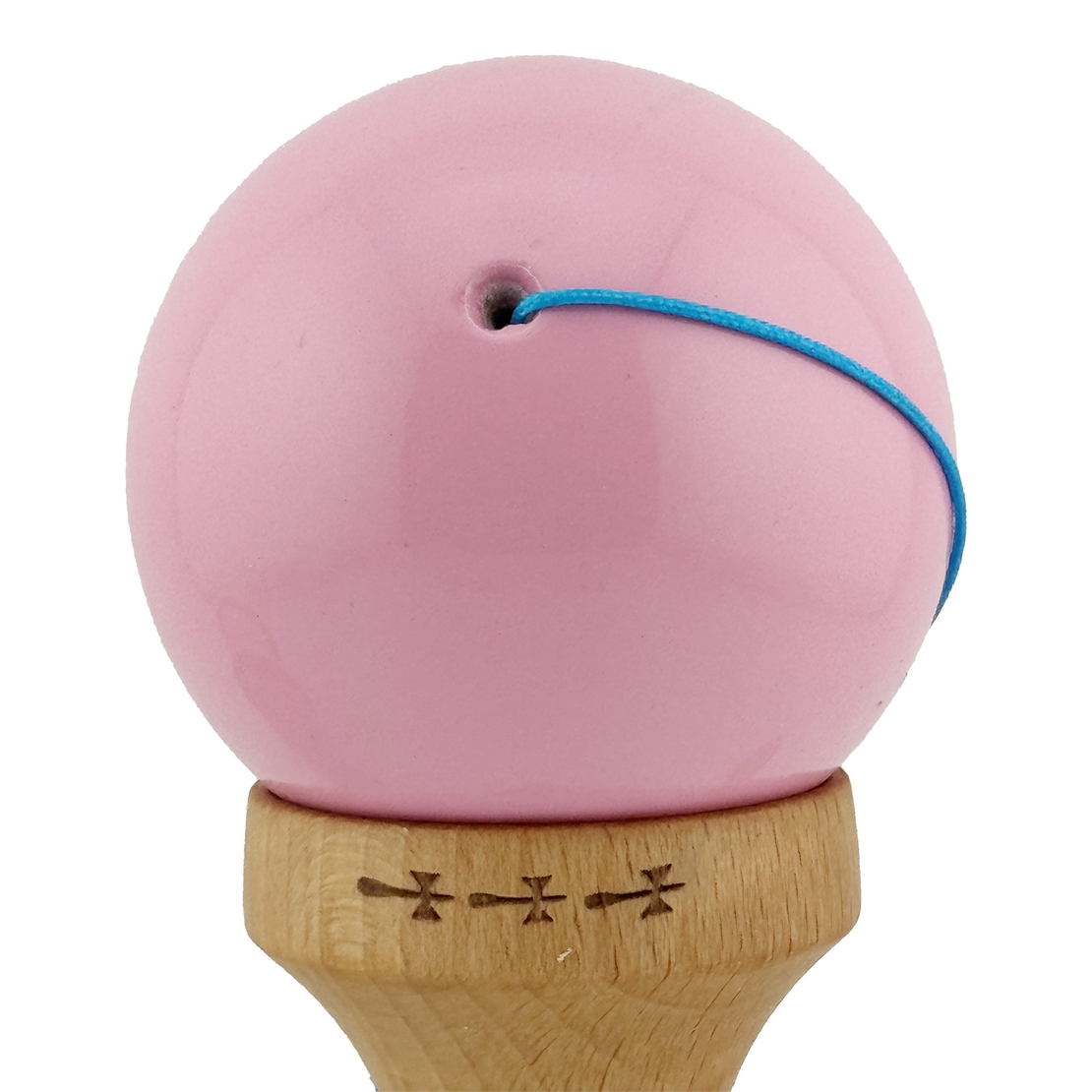 Kendama X Originala, Profesionala, Flippy, Big Cups V2, Super Sticky cu Cupe Mari, Rulment Metalic, din lemn 18 cm, Ata 55 cm, Roz/Verde