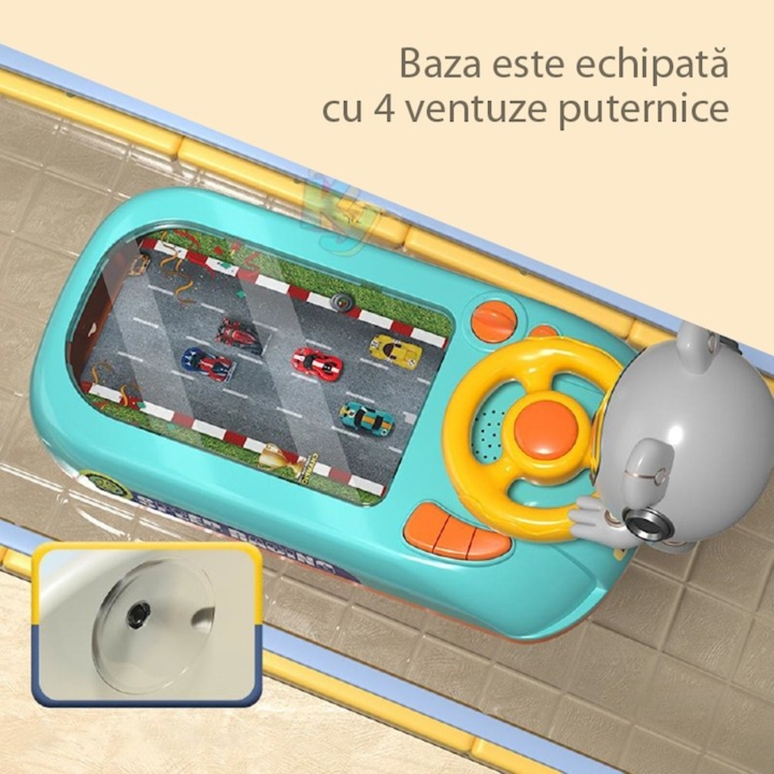 Joc Simulator de Condus, Flippy, 3-6 Ani, Volan Interactiv, Efecte Sonore, din ABS, USB Inclus, Verde
