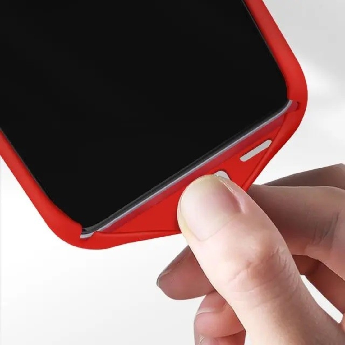 Husa protectie Vafy pentru Samsung S21 FE Liquid Silicone Rosu