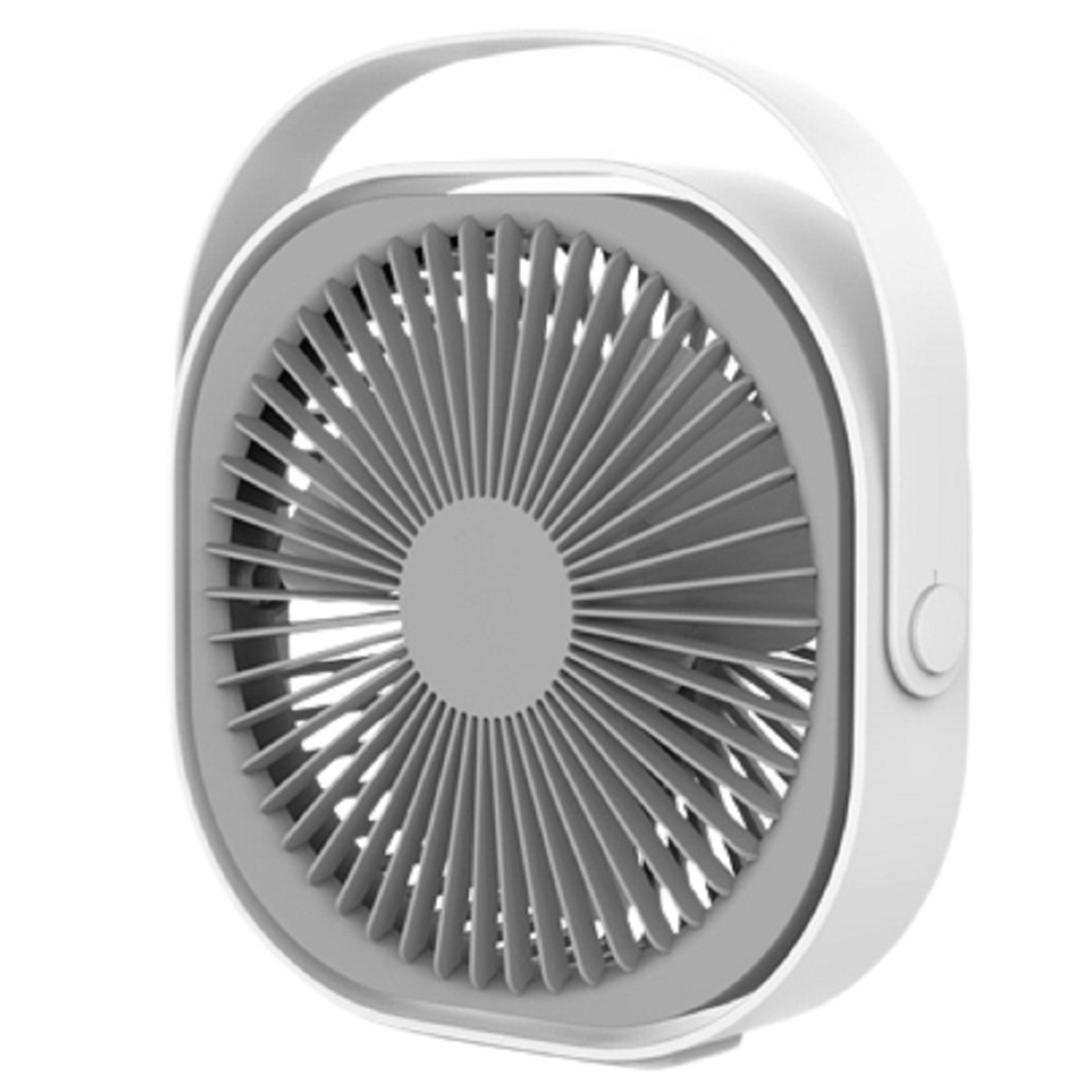 Mini ventilator pentru birou cu usb, Vafy, rotire 360 grade, 3 viteze, 4000 mA, 13.5 x 12,8, Gri
