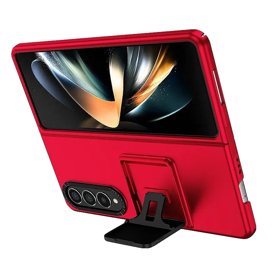 Husa de protectie Vafy, Pliere Tridimensionala, Multifunctionala, PC, pentru Samsung Galaxy Z Fold 4 5G, Rosu