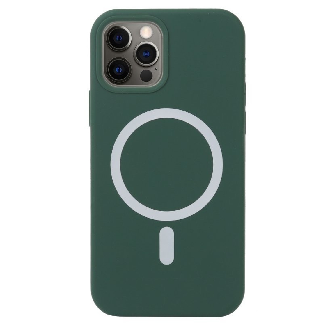 Husa MagSafe liquid large hole magnetic shell pentru Apple iPhone 14 Pro Max, Full Cover, Liquid Silicone, Magnetica, Incarcare Wireless, Vafy, Verde