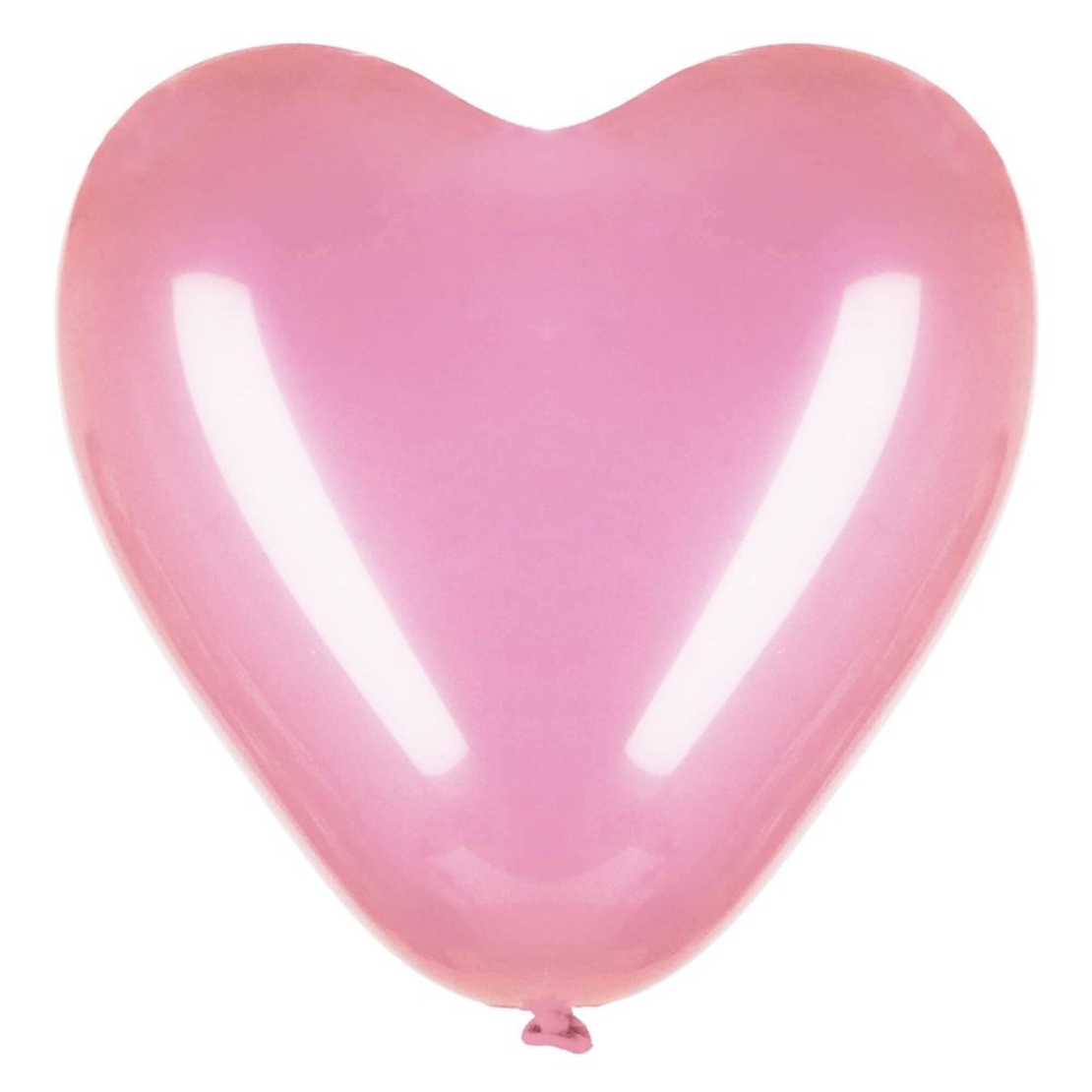 Set 50 baloane pentru petrecere in forma de inima, 30cm, roz