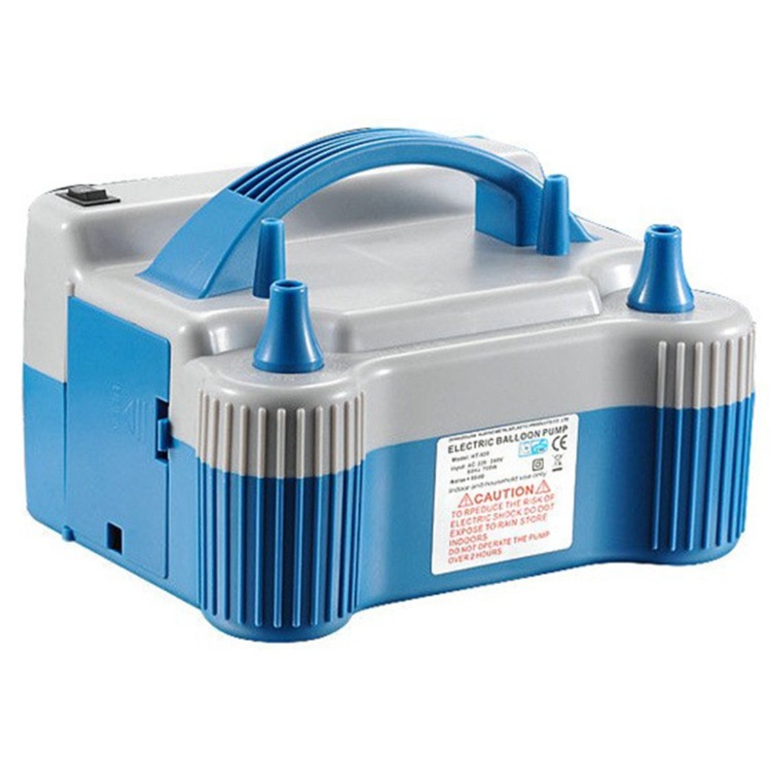 Pompa Electrica de Umflat Baloane, Flippy, cu Doua Iesiri, 220V, Putere 680W, Accesorii petrecere, Albastru-Gri