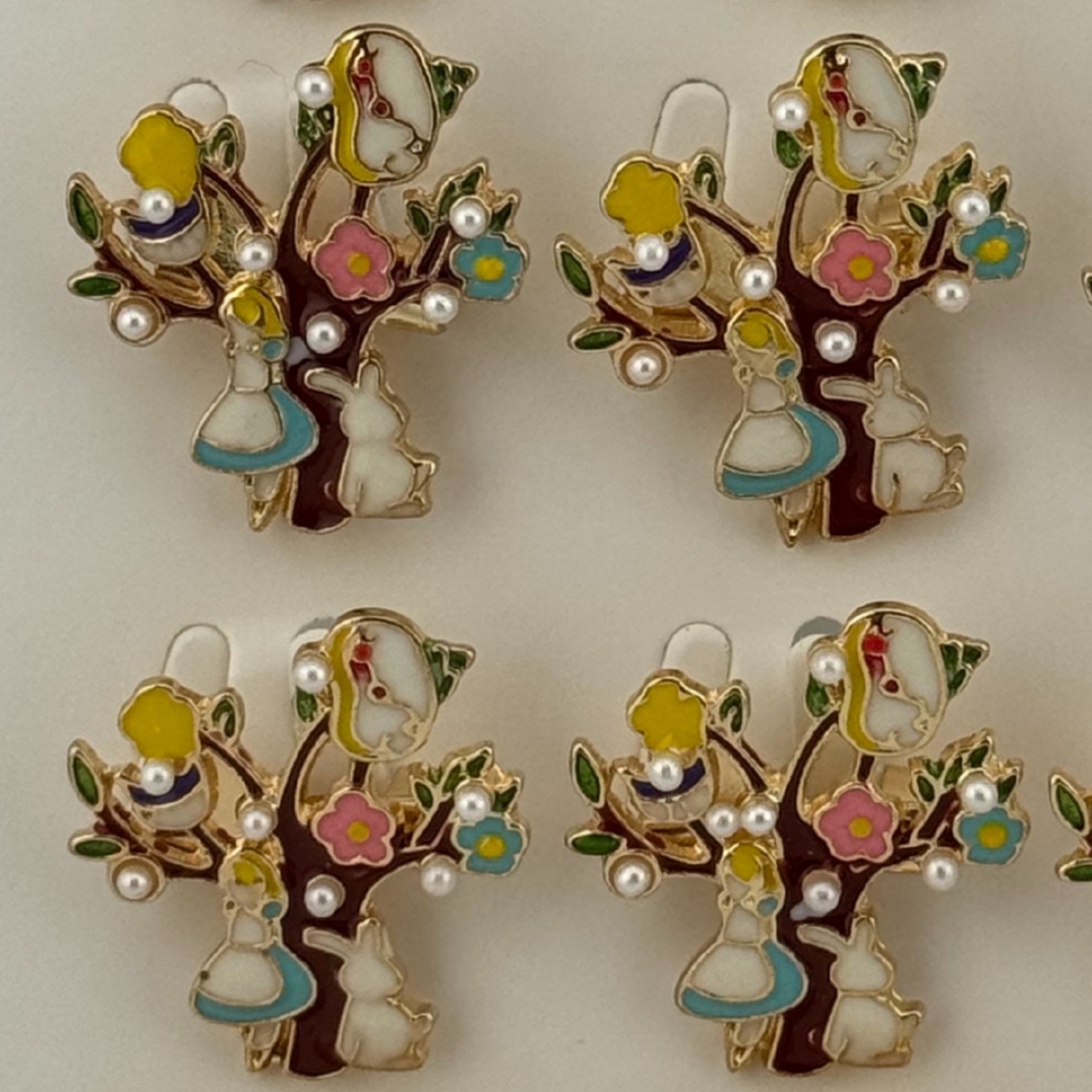 Set 12 Brose Martisor Primavara, Jolie, Model Copac, Fetita si Iepuras, Multicolor