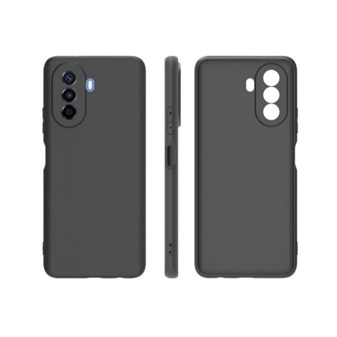 Husa pentru Huawei NOVA Y70, Vafy, Liquid Silicone, cu Microfibra pe interior, Protectie Antisoc, Negru