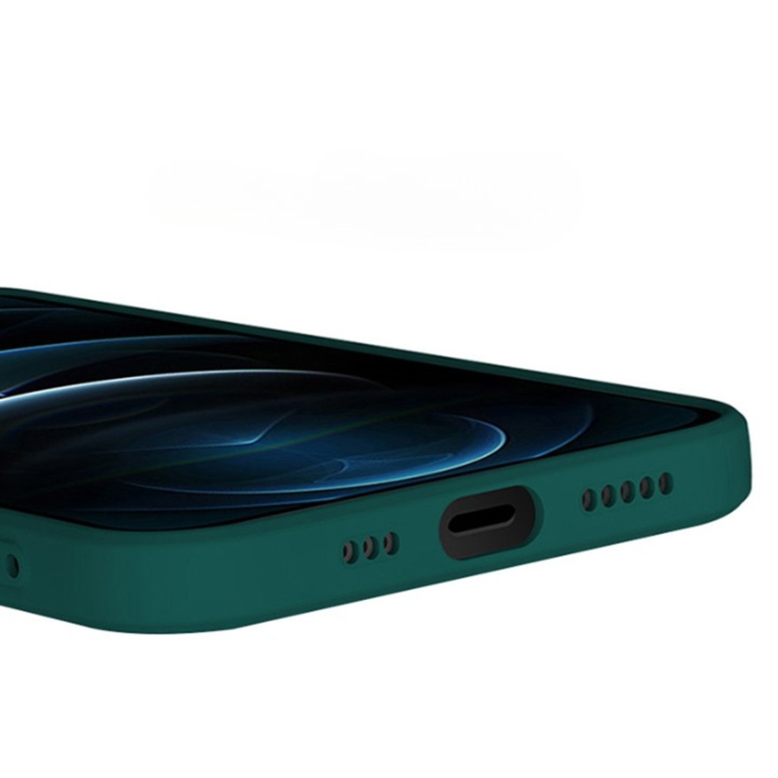 Husa pentru Samsung Galaxy A13 4G, Vafy, Liquid Silicone, cu Microfibra pe interior, Protectie Antisoc, Verde inchis