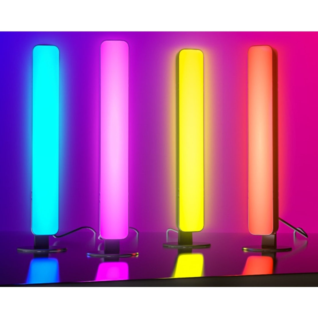 Lampa de Birou, Vafy, RGB Colorat, 14 LED, Putere 5V, Telecomanda cu 24 de Taste, Cablu USB, Negru, 25.5x4x3.5cm