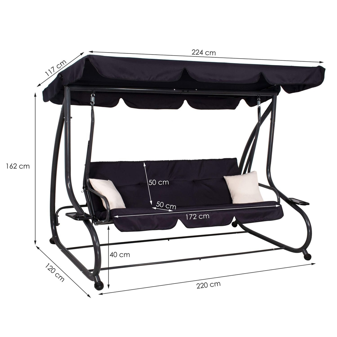 Balansoar leagan pat 4 persoane Sersimo Madrid, GS16E, greutate maxima 280kg