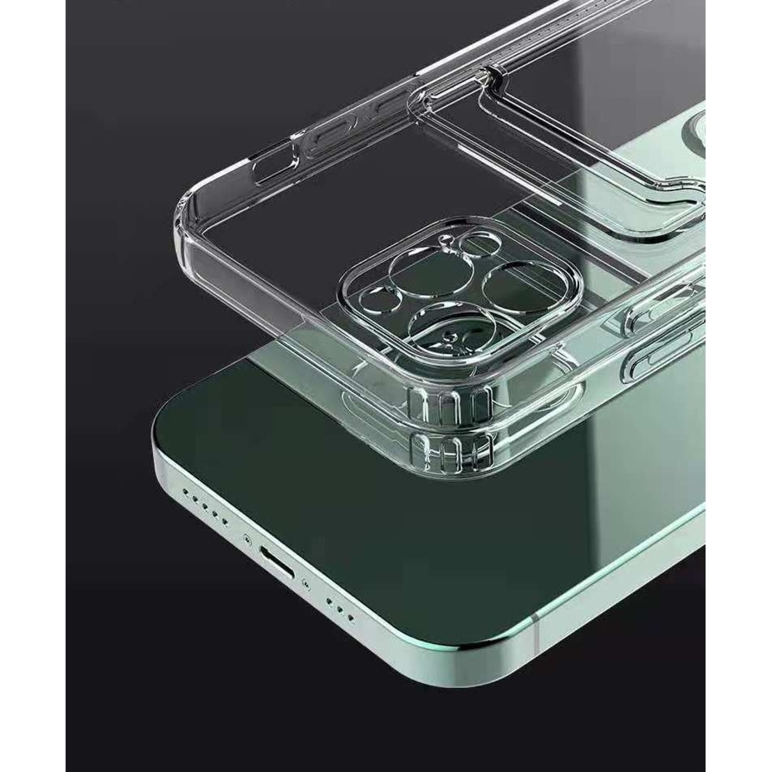 Husa protectie Vafy cu suport card compatibila cu Samsung Galaxy A02S Transparent