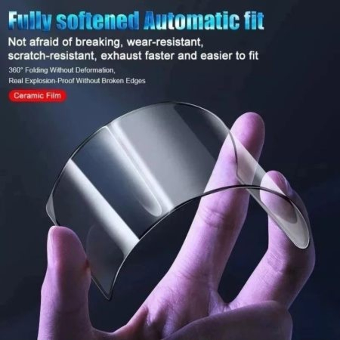 Folie de Protectie Ceramica, Vafy, Compatibila cu Apple iPhone 16 Plus, Ceramics 9D, Antisoc, Margini Negre, Transparent