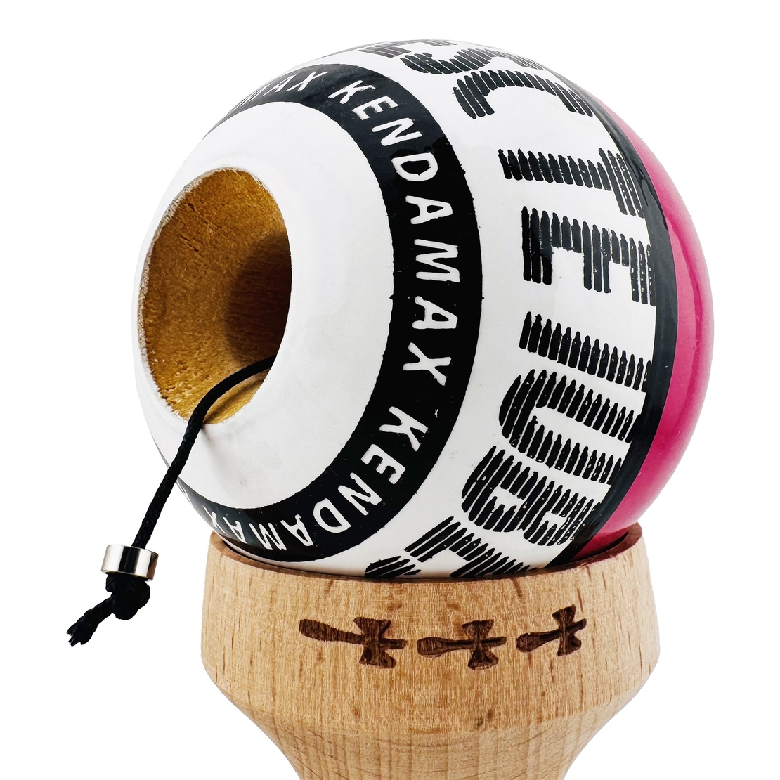 Kendama X TE IUBESC Originala, Profesionala, Flippy, Super Sticky cu Cupe Mari KING SIZE V3, Gaura in Baza, Rulment Metalic, din lemn 18 cm, Ata