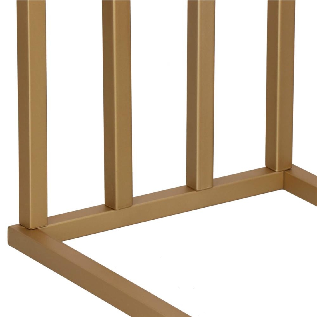 Suport metalic de baie pentru prosoape, cu 4 standuri, 96 cm, auriu mat