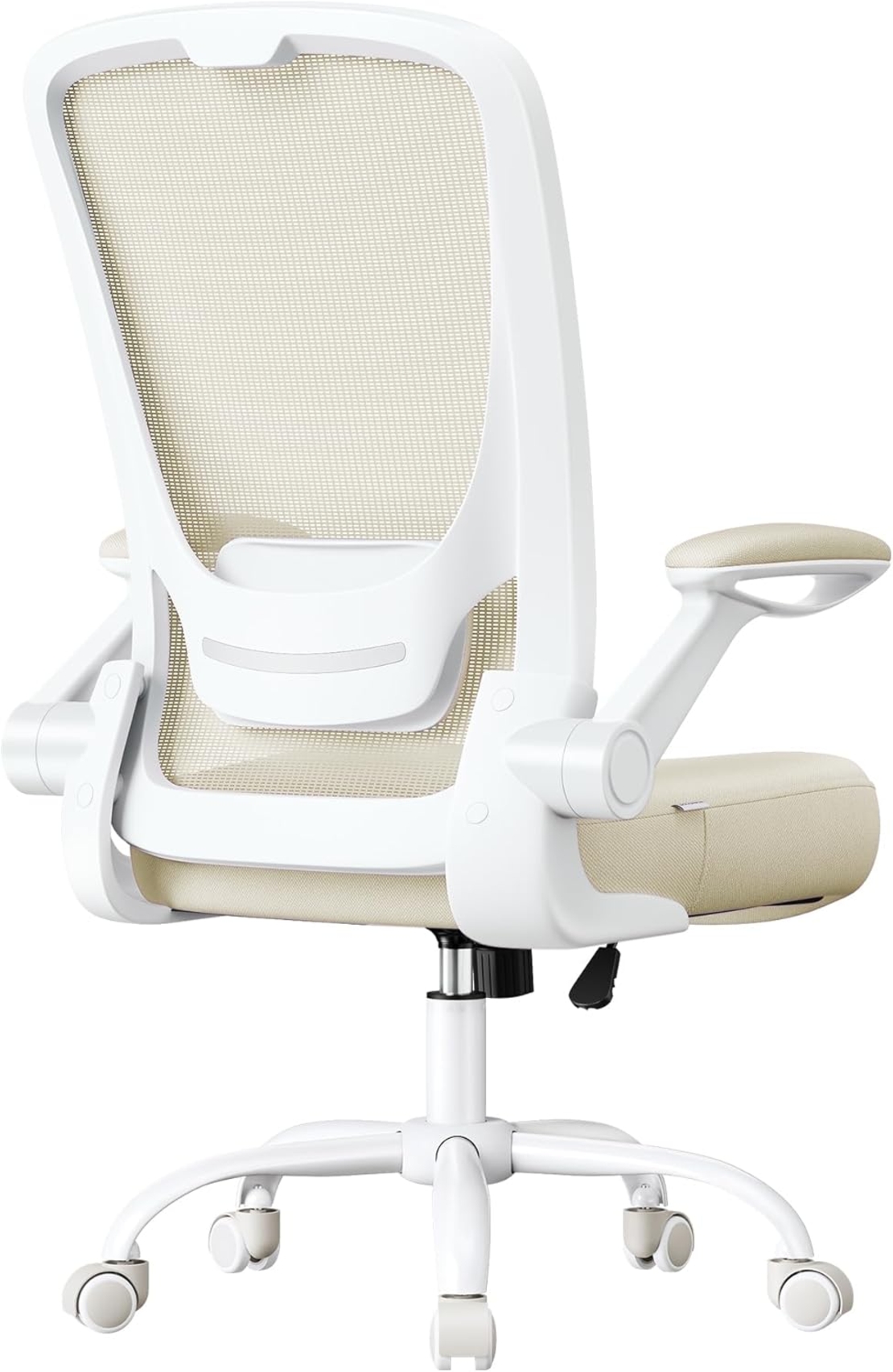 SONGMICS Scaun de birou ergonomic reglabil cu spatar mesh si suport lombar, maxim 120 kg, 64x64x107 cm, bej