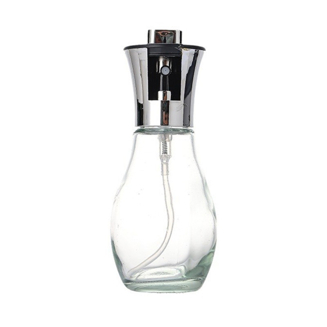 Sticla de ulei cu Pulverizator, Vafy, Sticla pentru Lichide de Bucatarie, Otet, Sos, 16.7 x 5.2 cm, Volum 200 ml, Silver