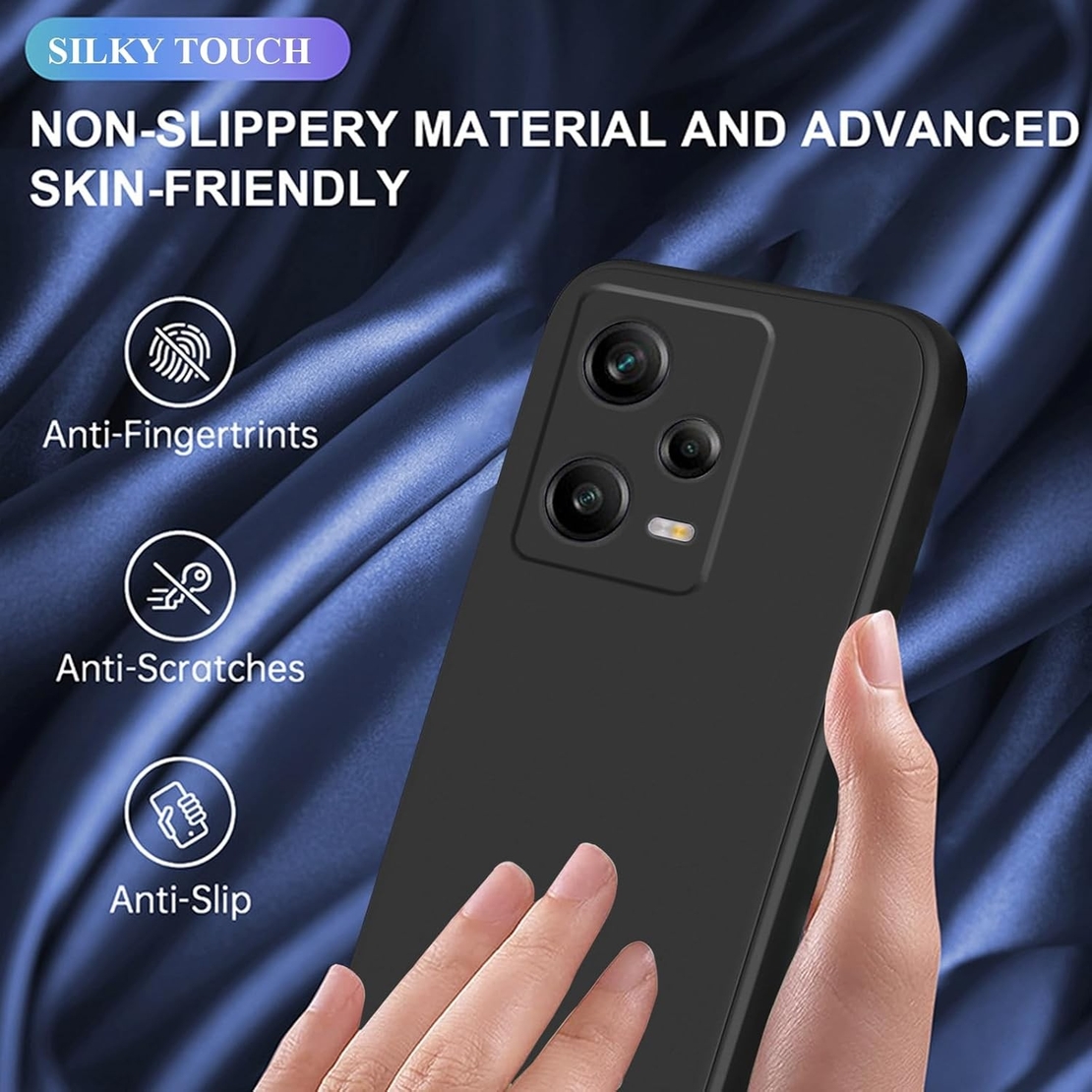 Husa de Protectie Matte TPU, Vafy, pentru Xiaomi Redmi 12 Pro, Protectie Camera, Antisoc, Antizgariere, Antialunecare, Acoperire Completa, Negru