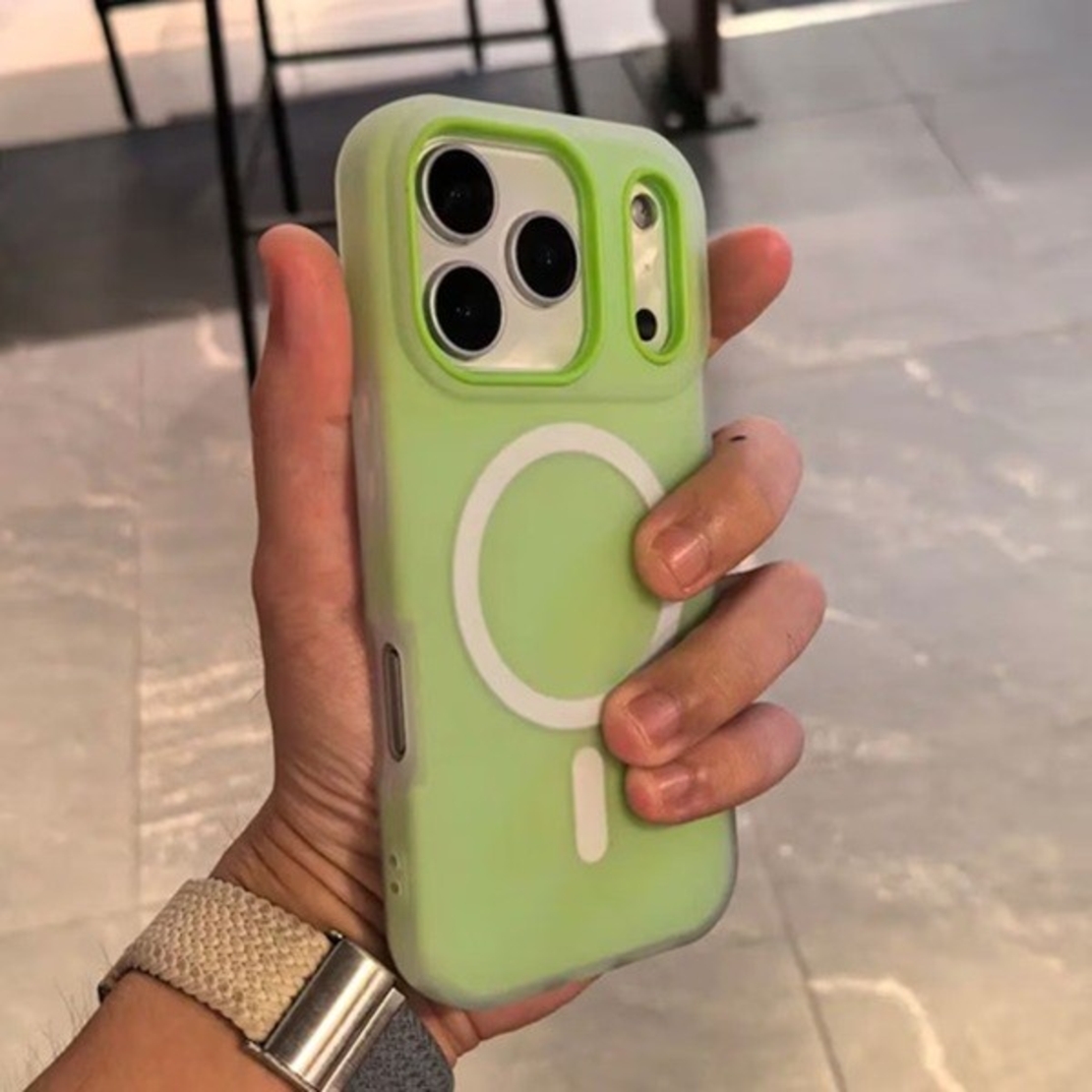 Husa Telefon Jelly Magnetic 2in1, Vafy, Compatibila cu Apple iPhone 17 Pro, din PC+TPU, Magsafe, Finisaj Mat, Verde