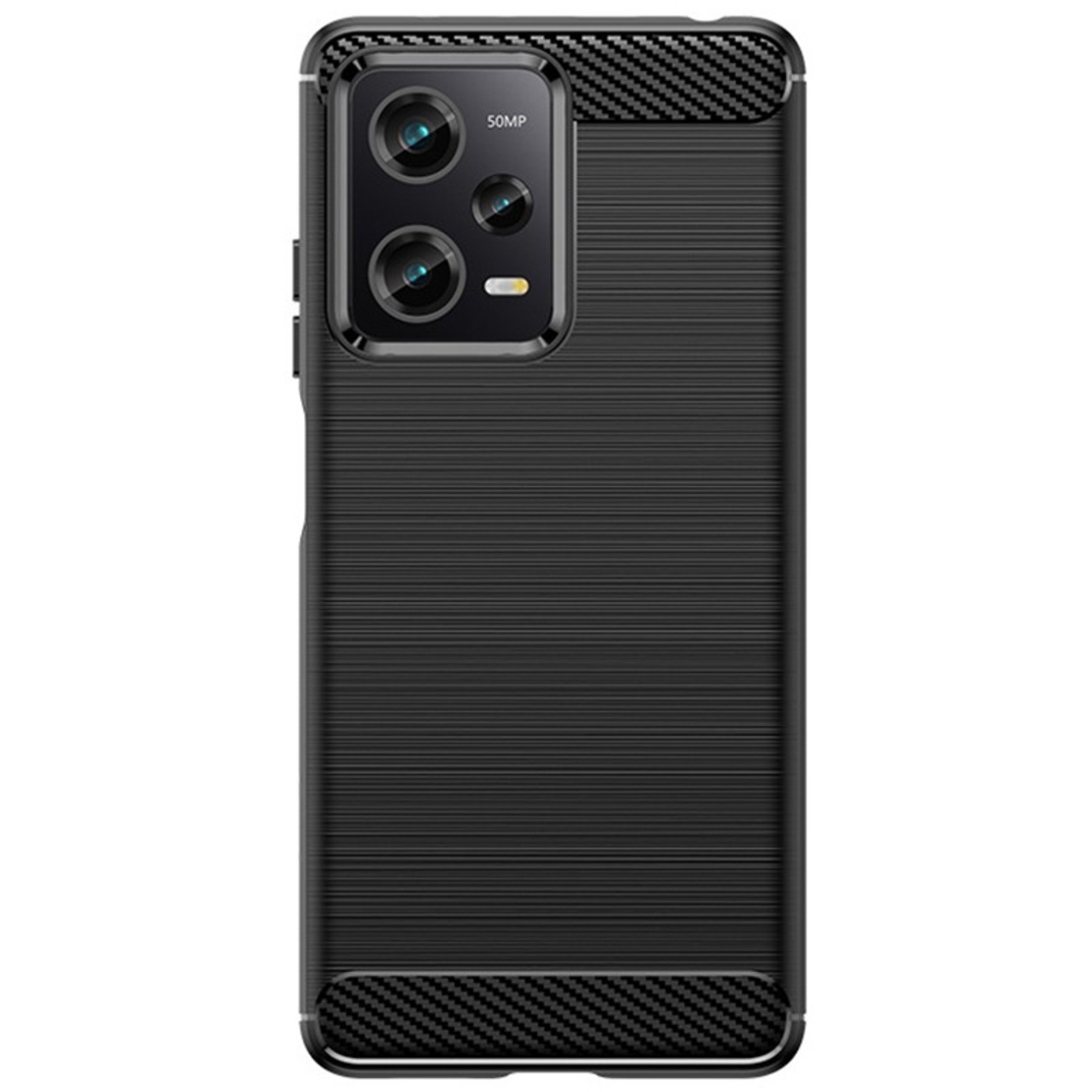 Husa de Protectie pentru Xiaomi Redmi 12 Pro, Vafy, Protectie 360, din TPU cu element de Carbon, Anti Alunecare, 1.8 mm, Negru