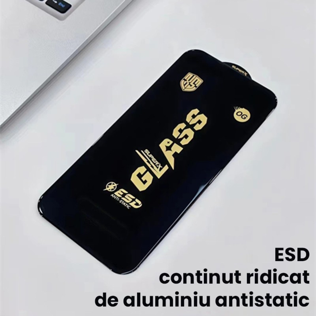 Folie de Protectie pentru Samsung Galaxy A36, Vafy, Sticla Securizata ESD, Margini Negre, Rezistenta la Zgirieturi, Antistatica, 0.35 mm, Transparenta