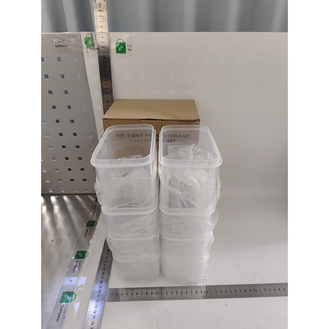 Cutii de depozitare alimente, Flippy, Set din 8 Cutii pentru Condimente, Cereale, Cutii pentru Bucatarie, din Plastic PP, Cutii Alimentare, Diferite Dimensiuni, Transparente