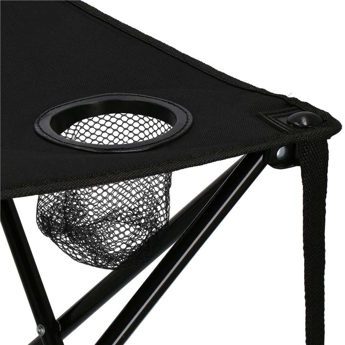 Masa plianta camping sau pescuit, cu 2 suporturi pahar, 46x46x45 cm, negru