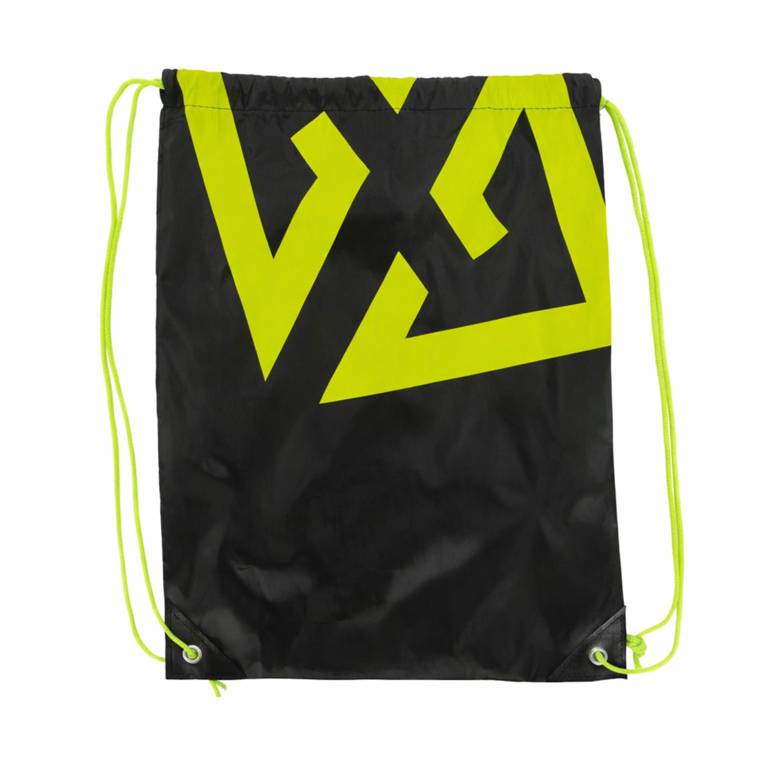 Sac sport tip rucsac cu snur, poliester oxford 210D, 45x35 cm, negru si verde lime