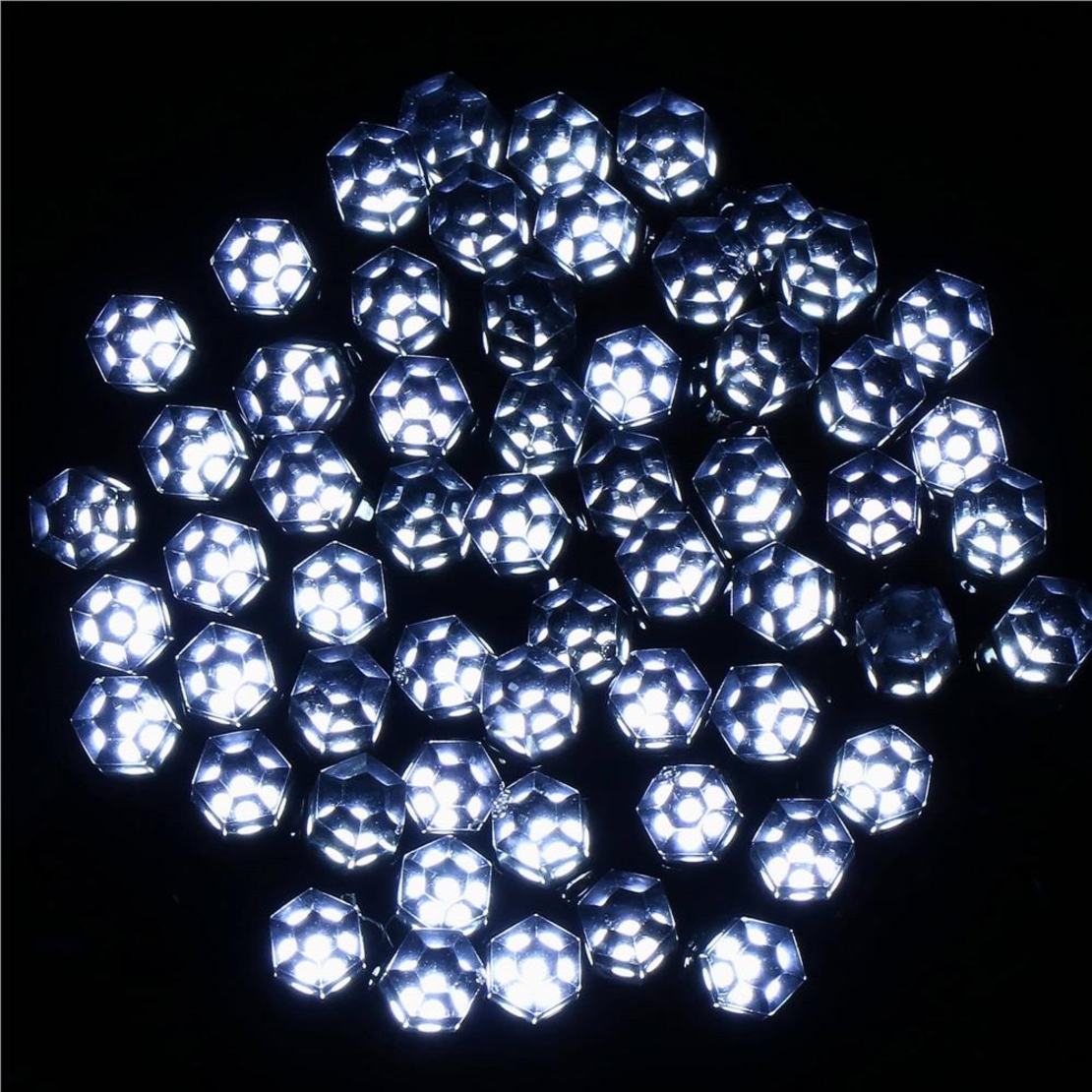 Instalatie lumini de exterior pentru gradina, 9 metri, 120 LED-uri forma cristal, cu baterii, alb