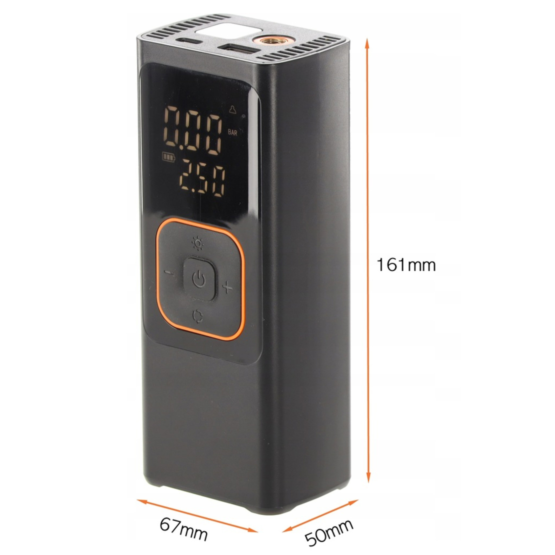Compresor anvelope portabil auto 12V, acumulator 7500 mAh, 150 PSI cu manometru, lanterna LED si functie powerbank, reincarcare USB