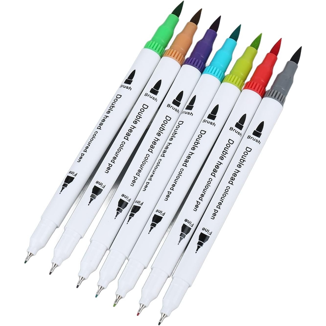 Set Carioci pe Baza de Apa, Flippy, 2 in 1, pentru Pictura, Caligrafie, 72 Culori, Penar Negru, Corp Carioca Alb, 24.5 x 18.5 x 5 cm, Multicolor