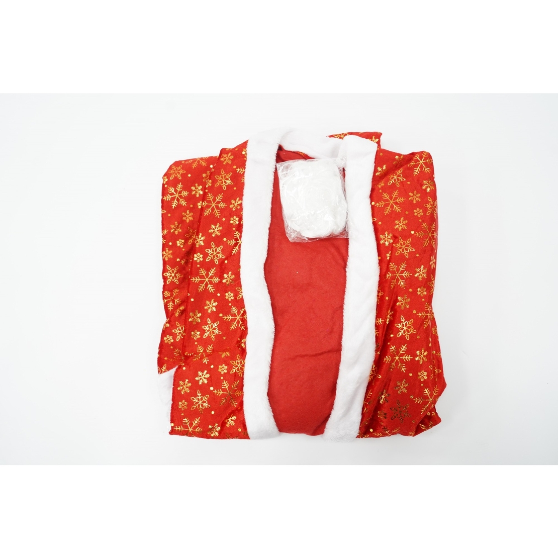 Set Costum de Mos Craciun, Flippy, rosu, pentru adulti, catifea, 5 piese