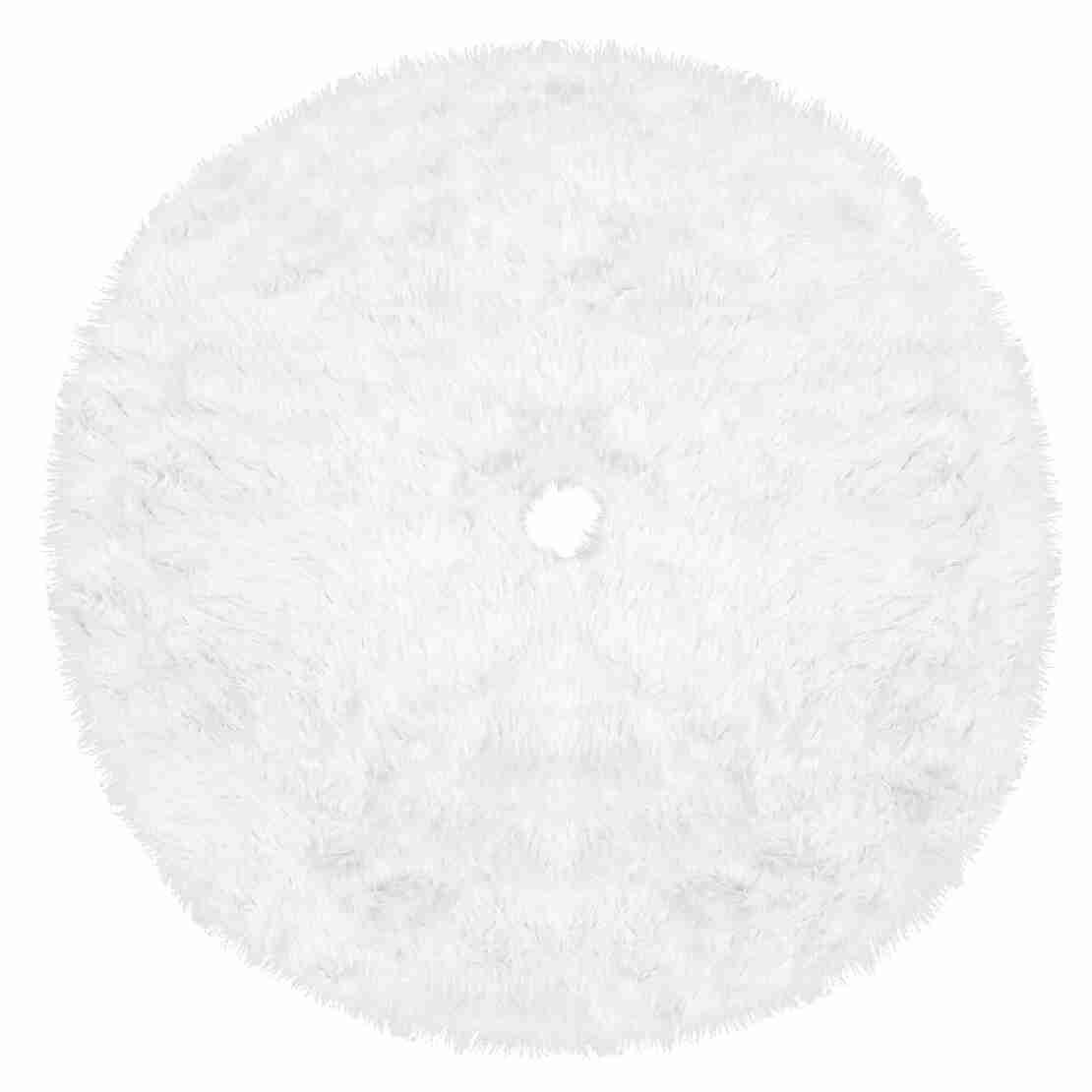 Covoras de pus sub bradul de Craciun, diametru 85 cm, imitatie blana alba
