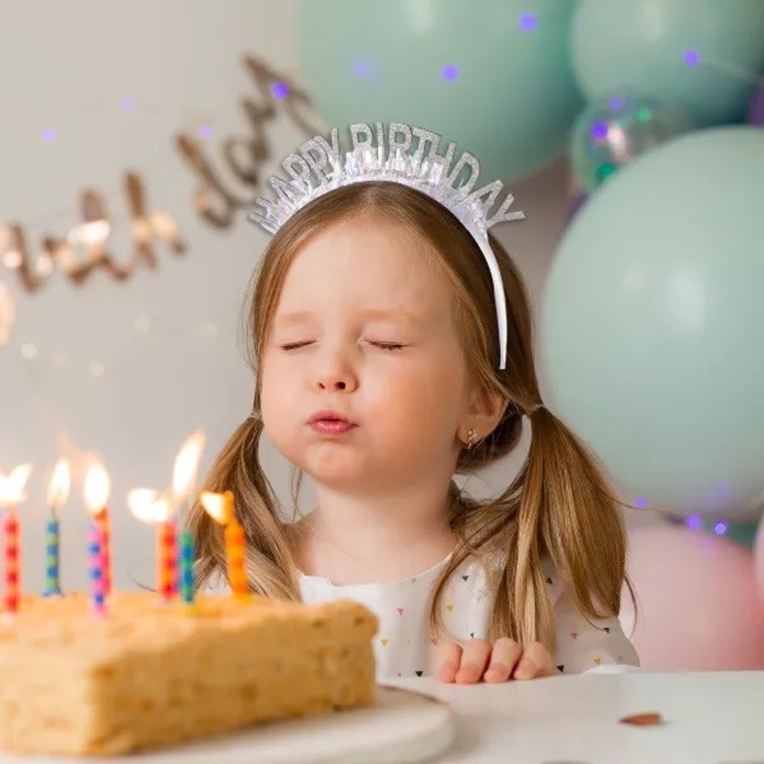 Coronita Decorativa pentru Petreceri, Flippy, Tema Aniversare, Model Happy Birthday, Marime Universala, Argintiu