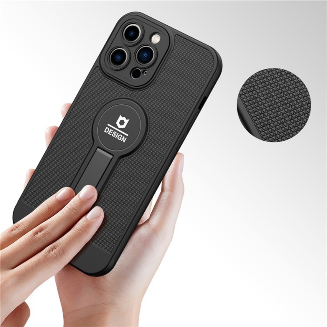 Husa Armor Design cu Stand pentru Apple iPhone XR, Negru, Suport Auto Magnetic, Wireless Charge, Protectie Antisoc, Vafy