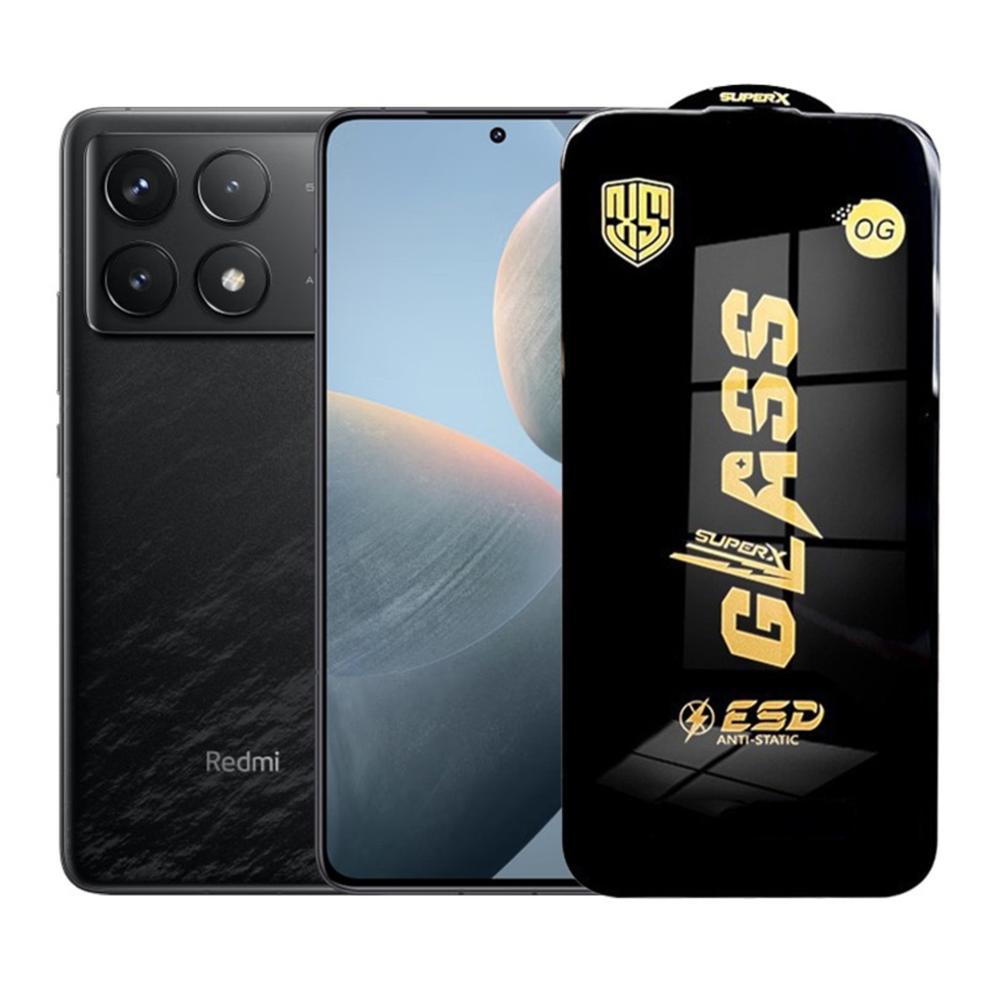 Folie de Protectie pentru Xiaomi Redmi K70E, Vafy, Sticla Securizata ESD, Margini Negre, Rezistenta la Zgirieturi, Antistatica, 0.35 mm, Transparenta