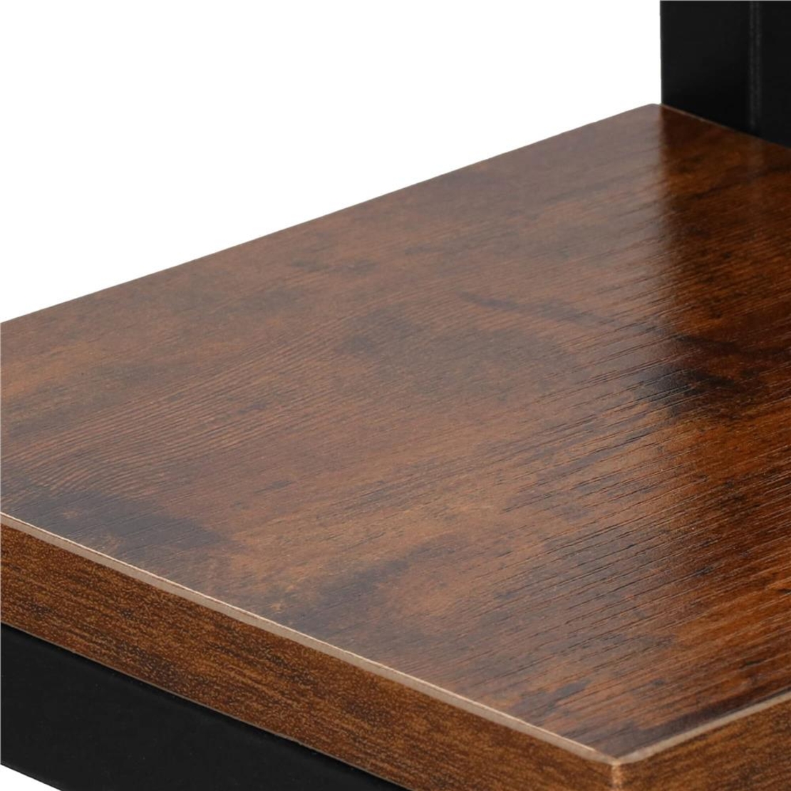 Suport pentru flori, 79x69x24 cm, negru/maro inchis – 6 rafturi, cadru metalic, design modern