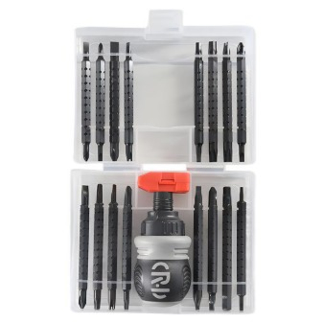 Set de Surubelnite 34-in-1 cu Clichet, Vafy, Set de Uz Casnic pentru Repararea Electronicelor Mici, Maner durabil, 12 x 10 x 5 cm, Negru Mat