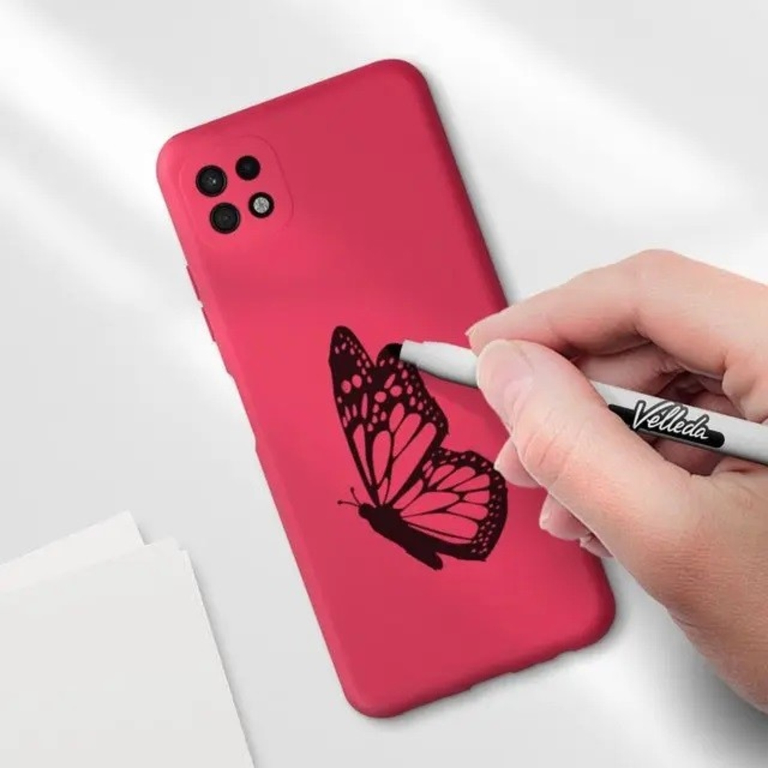 Husa protectie Vafy pentru Samsung A22 5G Liquid Silicone Roz Fuchsia/Roz