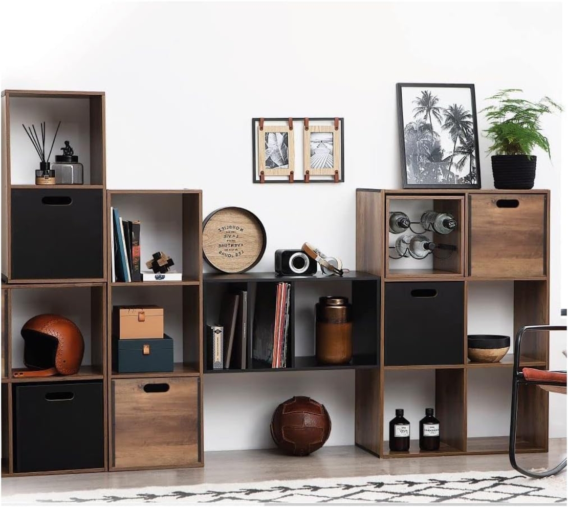 Biblioteca Mix n Modul Ceda cu 9 compartimente, PAL, 101x32x101 cm, maro