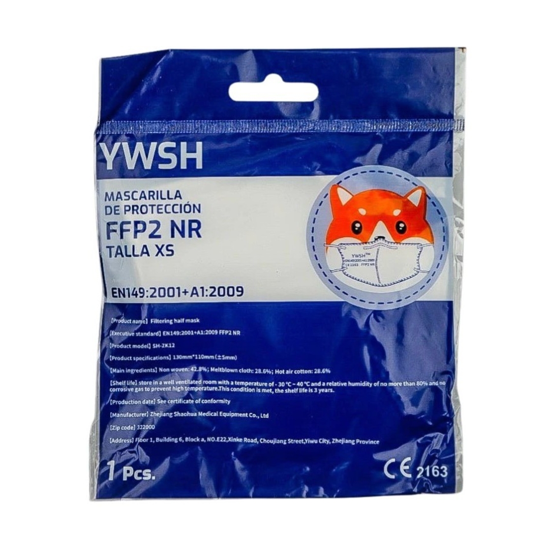 Set 30 bucati Masca de protectie faciala pentru copii, Flippy®️, de unica folosinta, FFP2 CE 2163, 5 straturi, nesterila, ambalaj individual, Copii, Alb