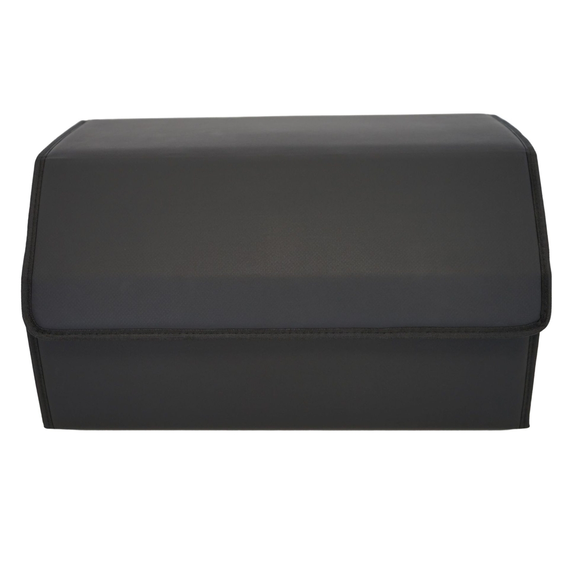 Cutie de Depozitare Auto, Flippy, Geanta Multifunctionala din Piele Ecologica, Organizator Premium Portbagaj, 2 Compartimente Depozitare, Pliabil si Rezistent la Uzura, Negru, 55 x 30 x 30cm
