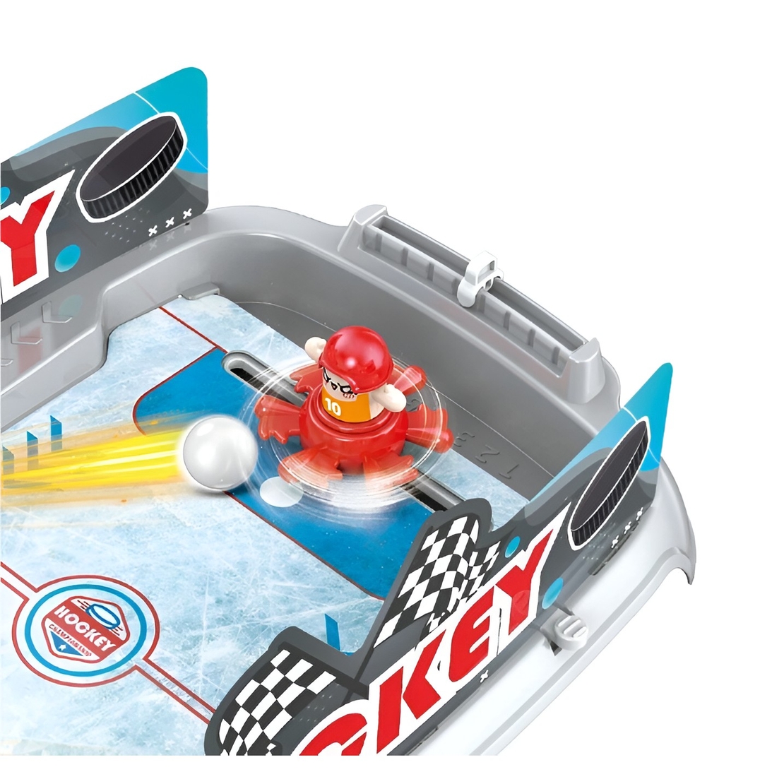 Joc de Masa Interactiv Ice Hockey pentru Copii, Flippy, 4 Mingi, Tabela Scor, 40.7x27x14.5 cm, Gri