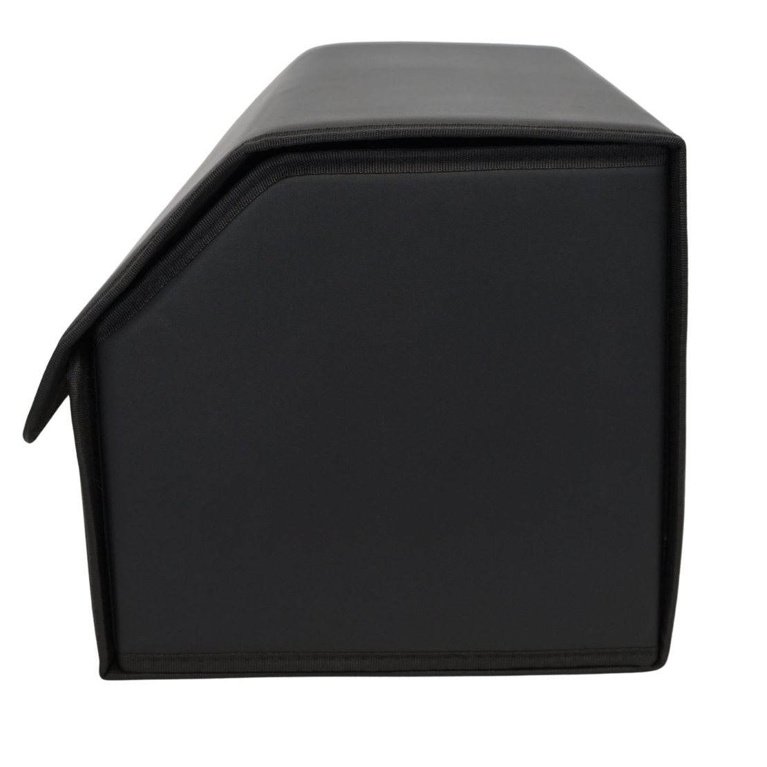 Cutie de Depozitare Auto, Flippy, Geanta Multifunctionala din Piele Ecologica, Organizator Premium Portbagaj, 2 Compartimente Depozitare, Pliabil si Rezistent la Uzura, Negru, 55 x 30 x 30cm