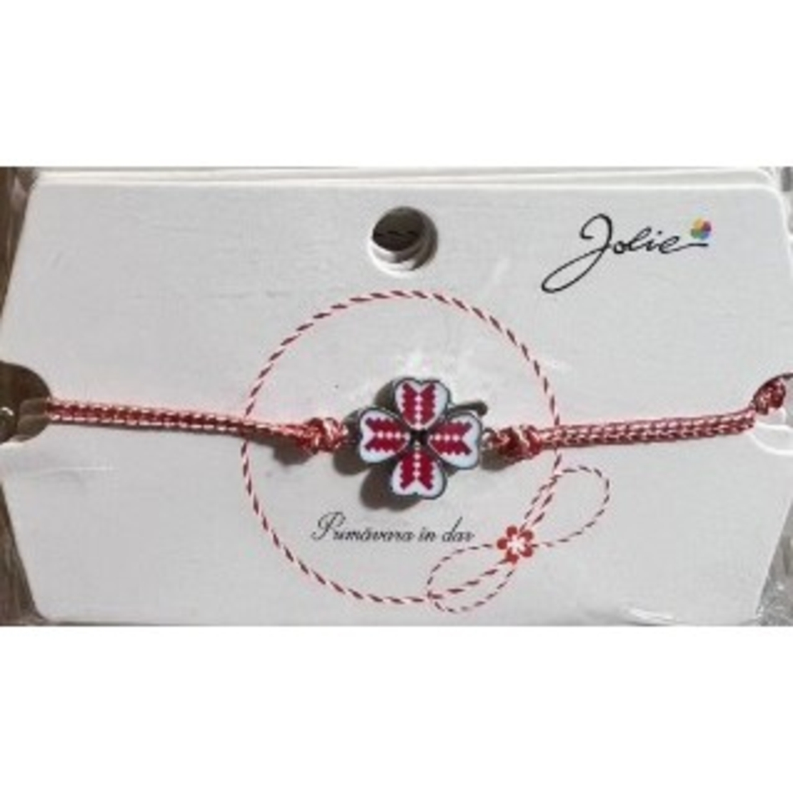 Martisor Bratara Traditionala, Snur Alb Rosu, Multiple Modele de pandantiv cu specific Traditional