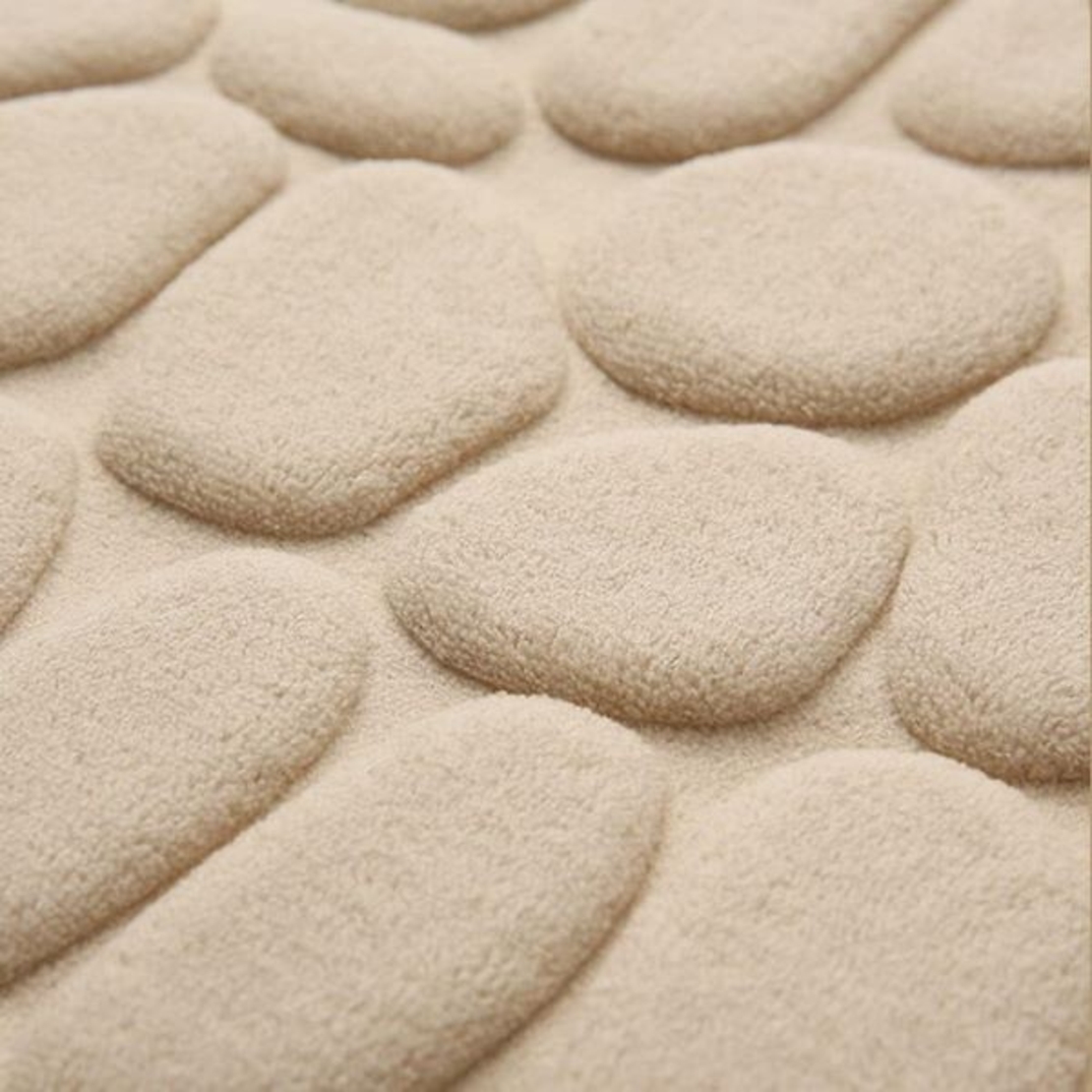 Covoras pentru Baie Antiderapant, Flippy, Uscare Rapida, Model 3D Piatra, 40x60 cm, Bej