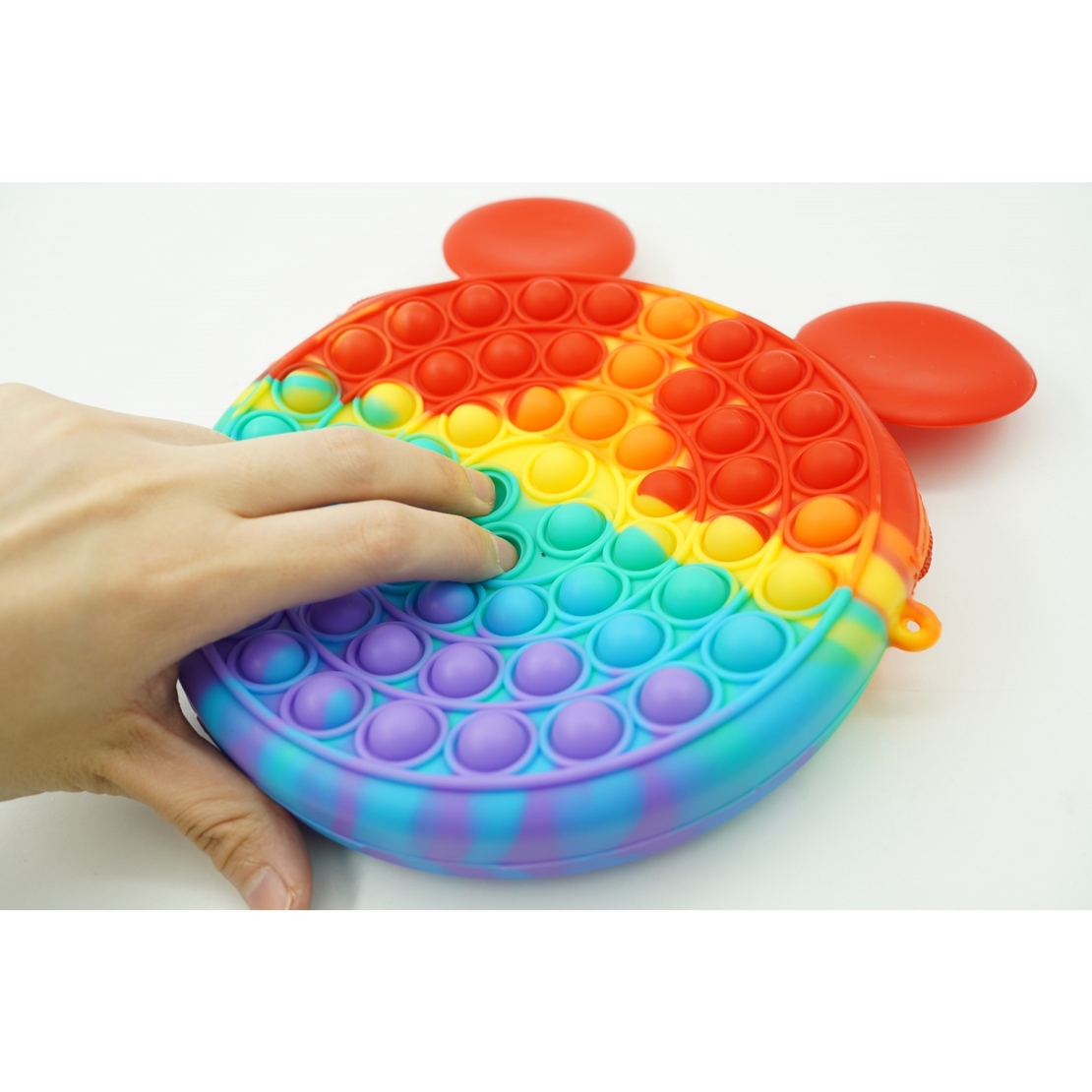 Jucarie antistres din silicon, Pop it Now and Flip It, Flippy, Geanta, Model 1, Multicolor