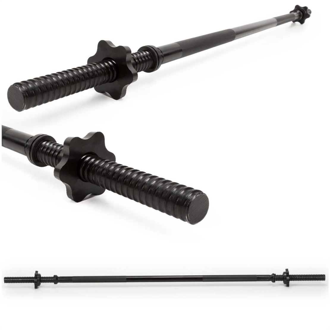 Bara haltera dreapta pentru greutati 120 cm, diametru 25 mm, otel, incarcare maxima 140 kg, negru