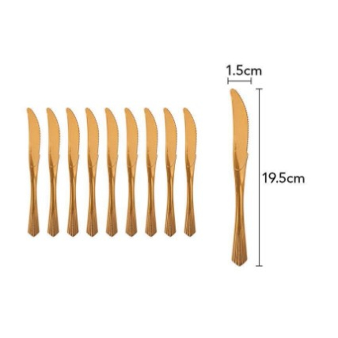Set 10 Cutite de unica Folosinta, Floppy, Plastic 17x1.6 cm, bronz