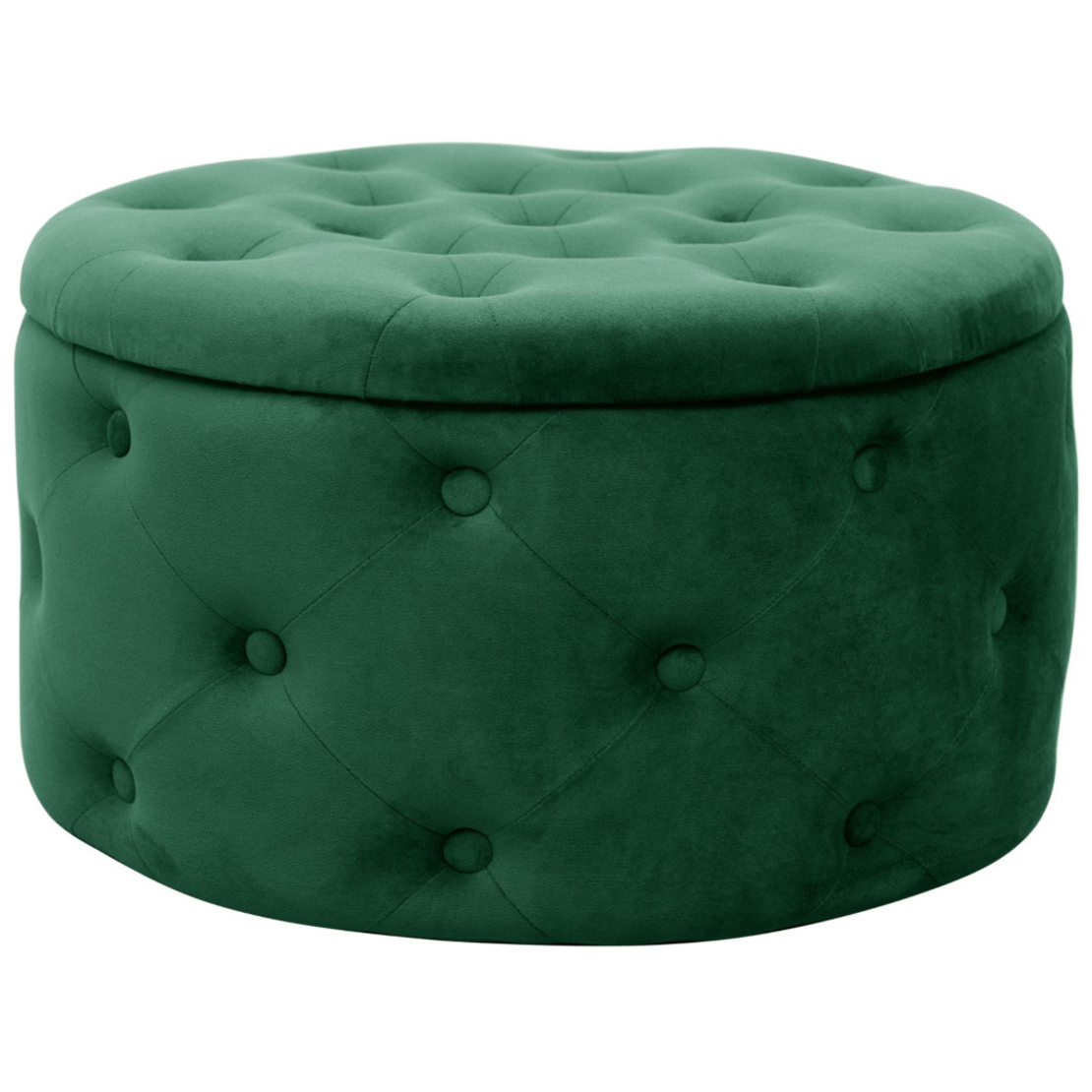 Taburet Alia cu spatiu depozitare, tapitat cu velur, 55x30 cm, verde