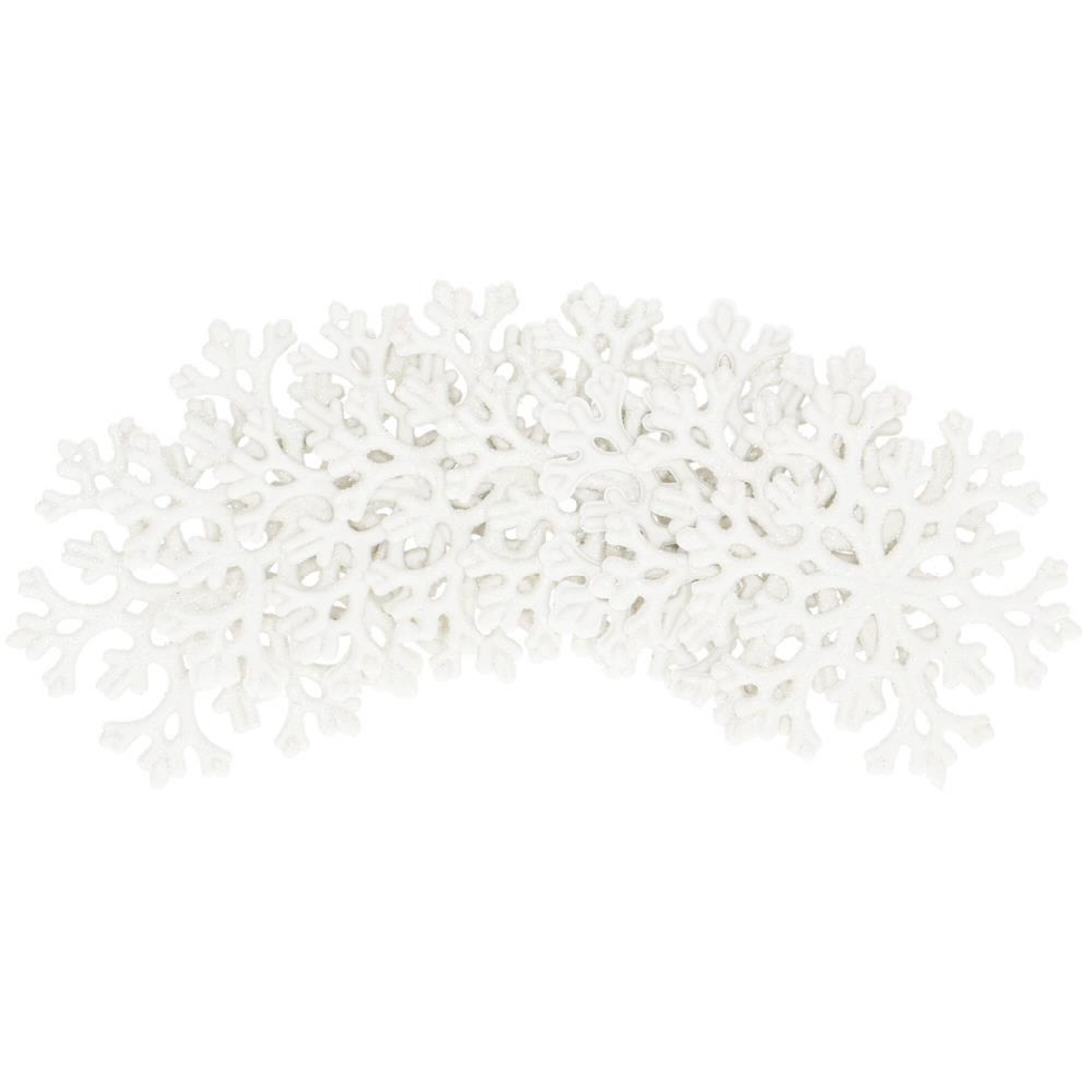 Decoratiune brad fulg de zapada, set 8 bucati, 8cm, alb